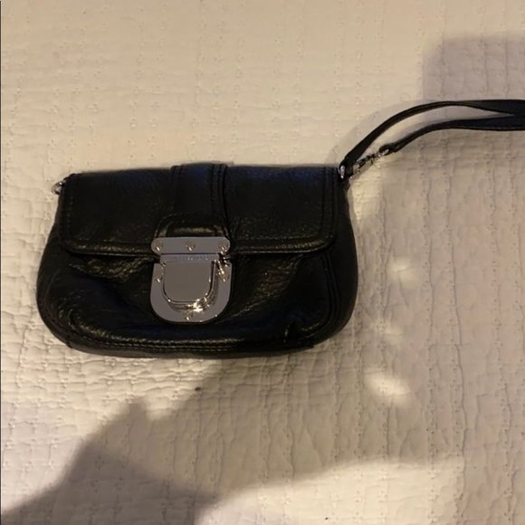 Michael Kors Women Black Leather Mini Clutch Bag - Picture 1 of 3